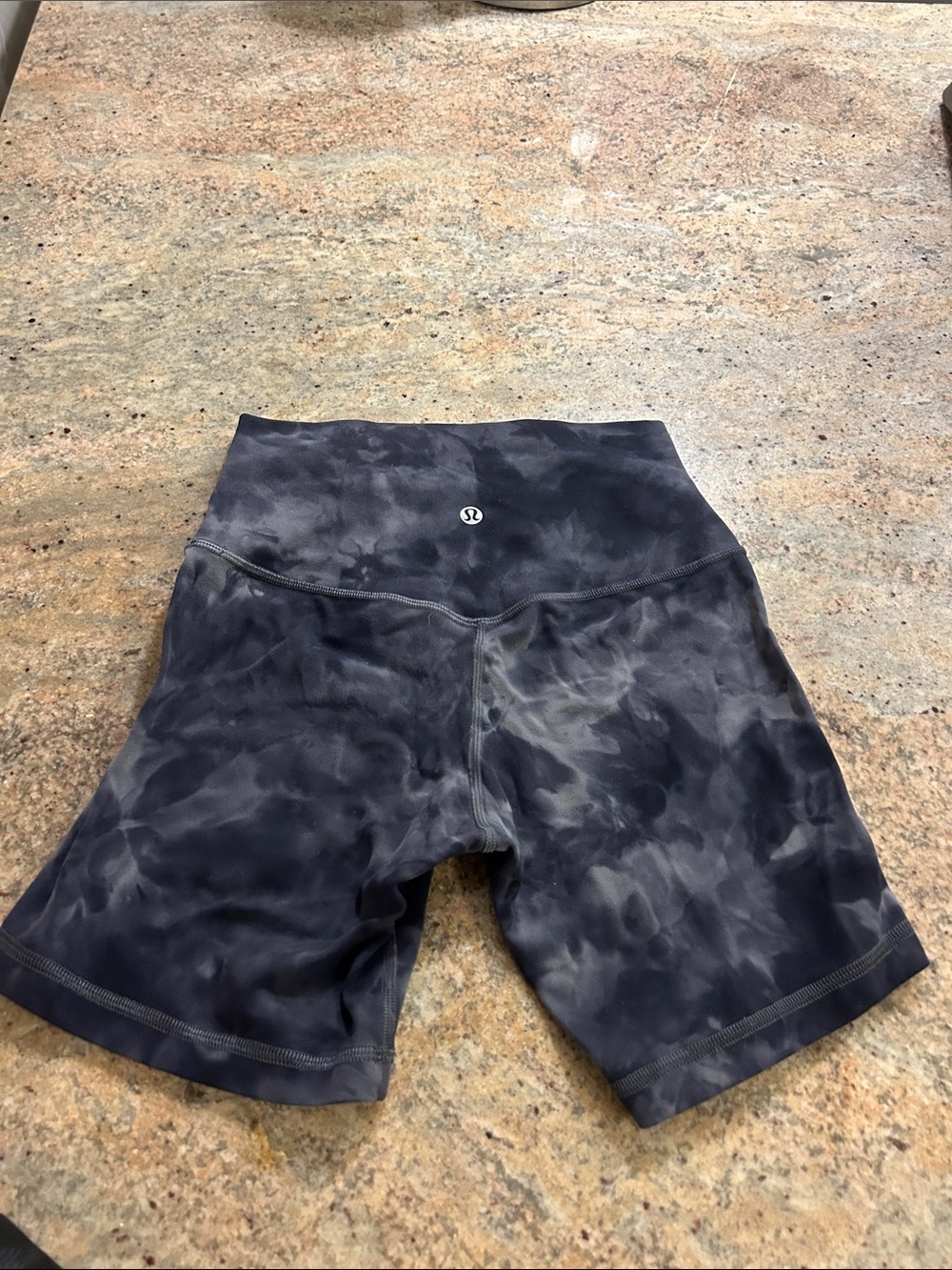 lululemon athletica Women's Black Tie-Dye High-Rise Bike Shorts